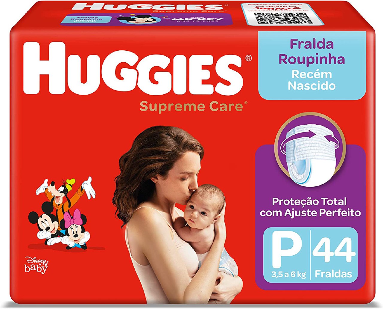 Fralda Huggies Supreme Care Roupinha P - 44 fraldas*