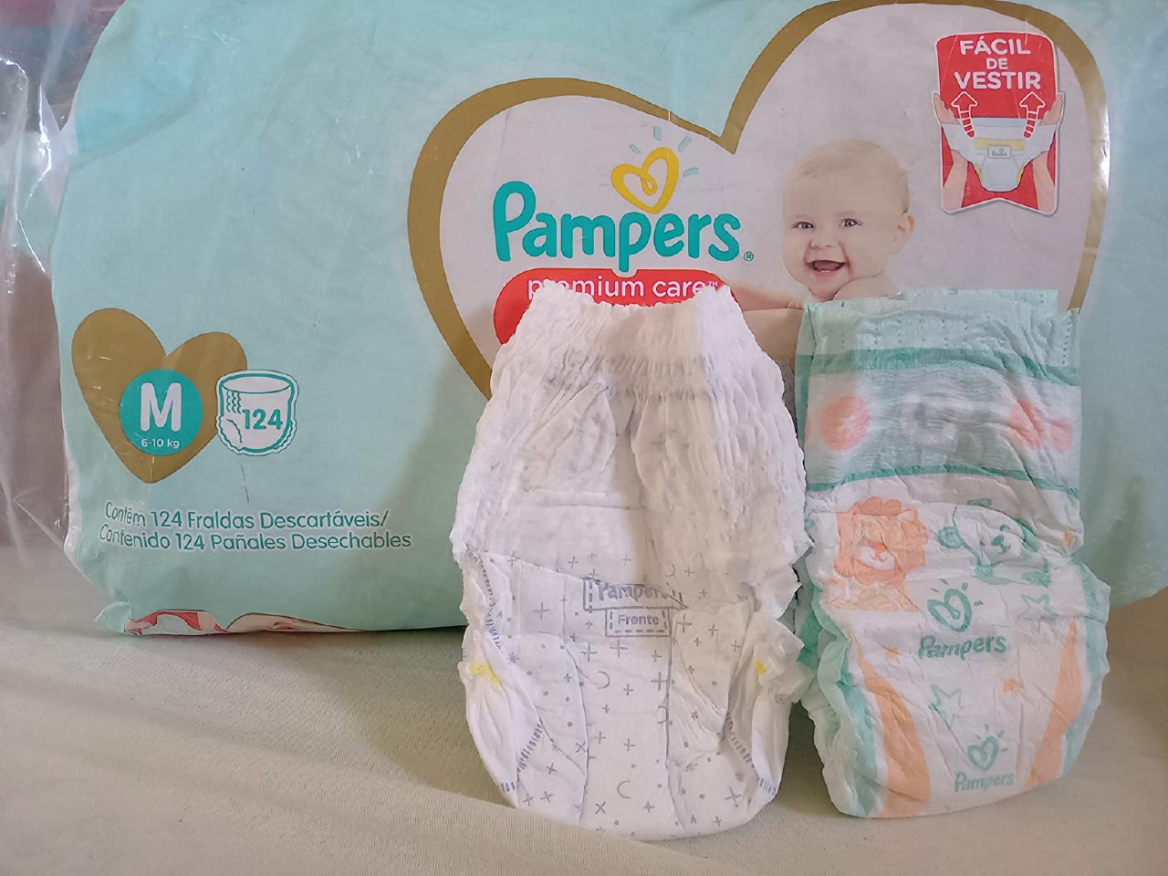 Fralda Pampers Pants Premium Care M 124 Unidades Em Promoção No Mamãe