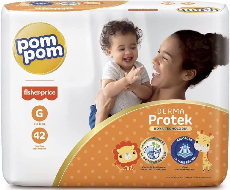 Fralda Pom Pom Derma Protek G com 42 Unidades