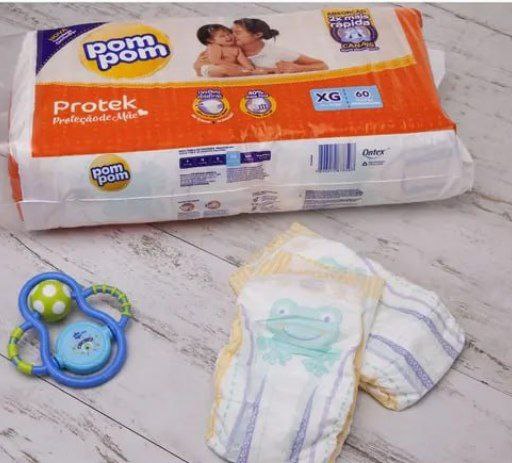 Fralda Pom Pom Proteção de Mãe Protek Tam. XG - 12 a 15kg 60 Unidades