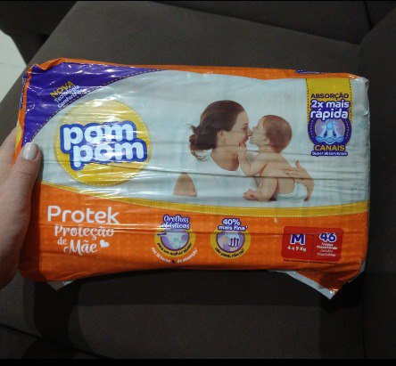 Fralda Pom Pom Protek Proteção de Mãe Mega M 46un