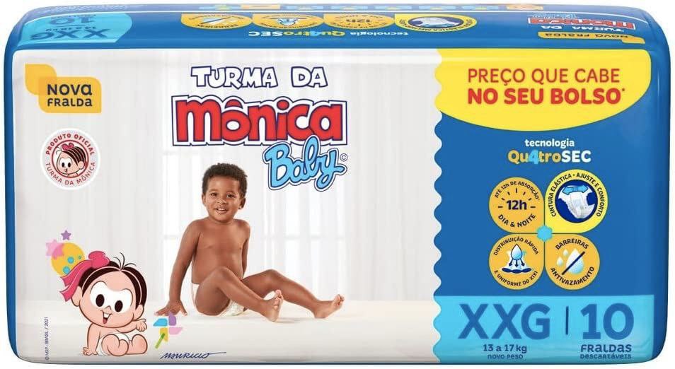Fralda Turma da Mônica Baby XXG com 10