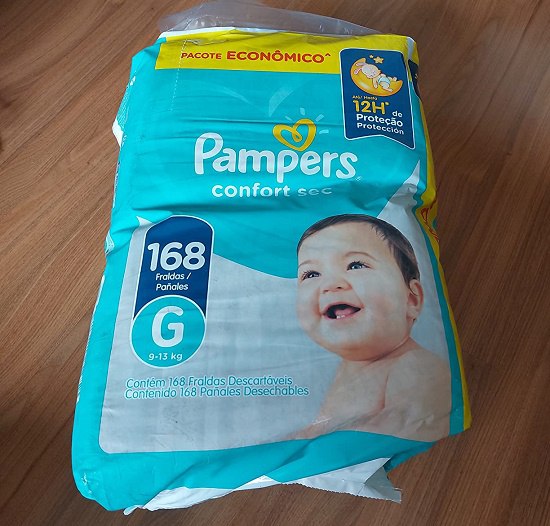 Fraldas Pampers Confort Sec G 168 Unidades
