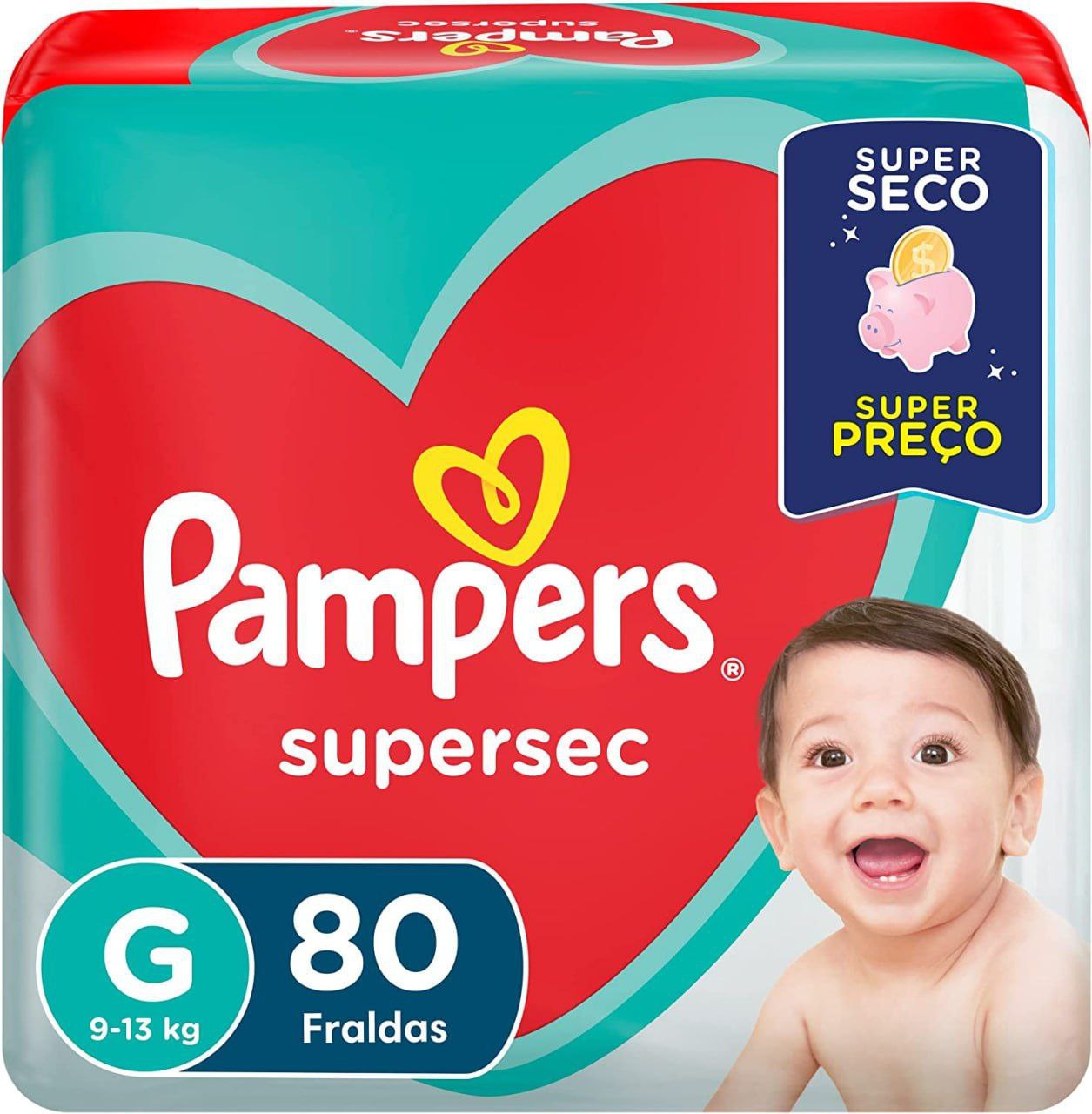 Fraldas Pampers Supersec G 80 Unidades