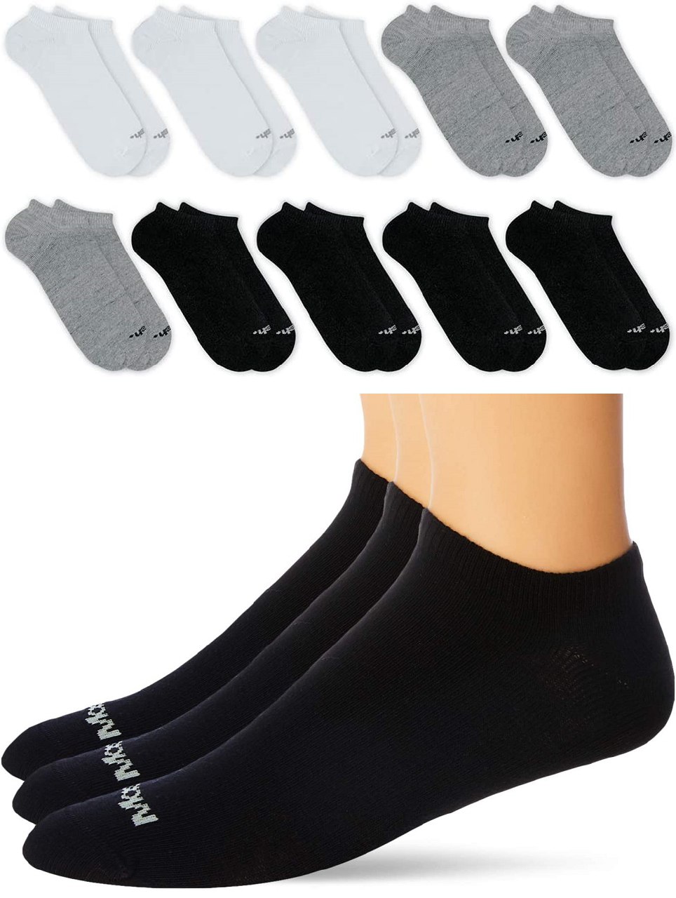 Kit 10 Meias Invisível Algodão, Mash, Masculino do tamanho 28 ao 38