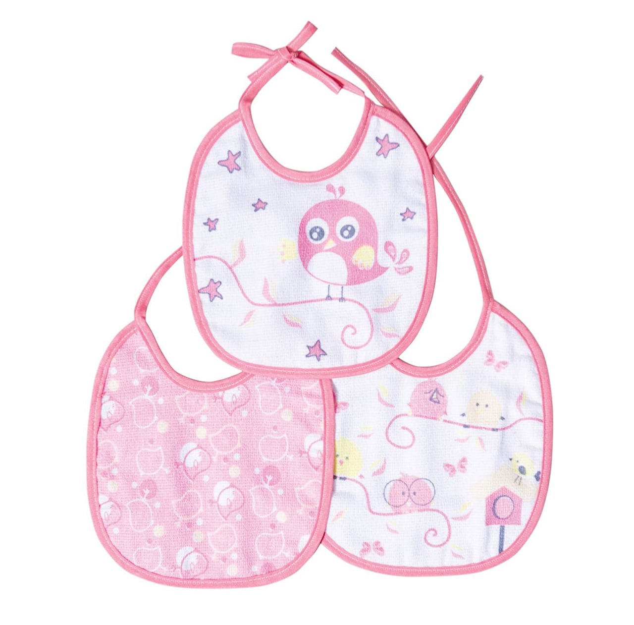 Kit Babador Trios Felpudo Plastificado Papi Textil - 03 Peças