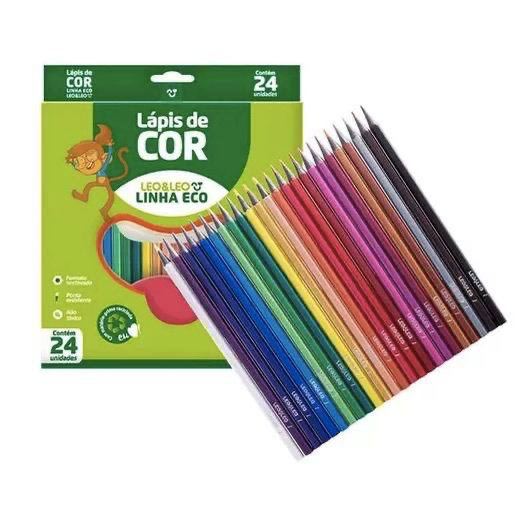 Lápis De Cor, Leo & Leo, Sextavado, Linha Eco, 24 Cores