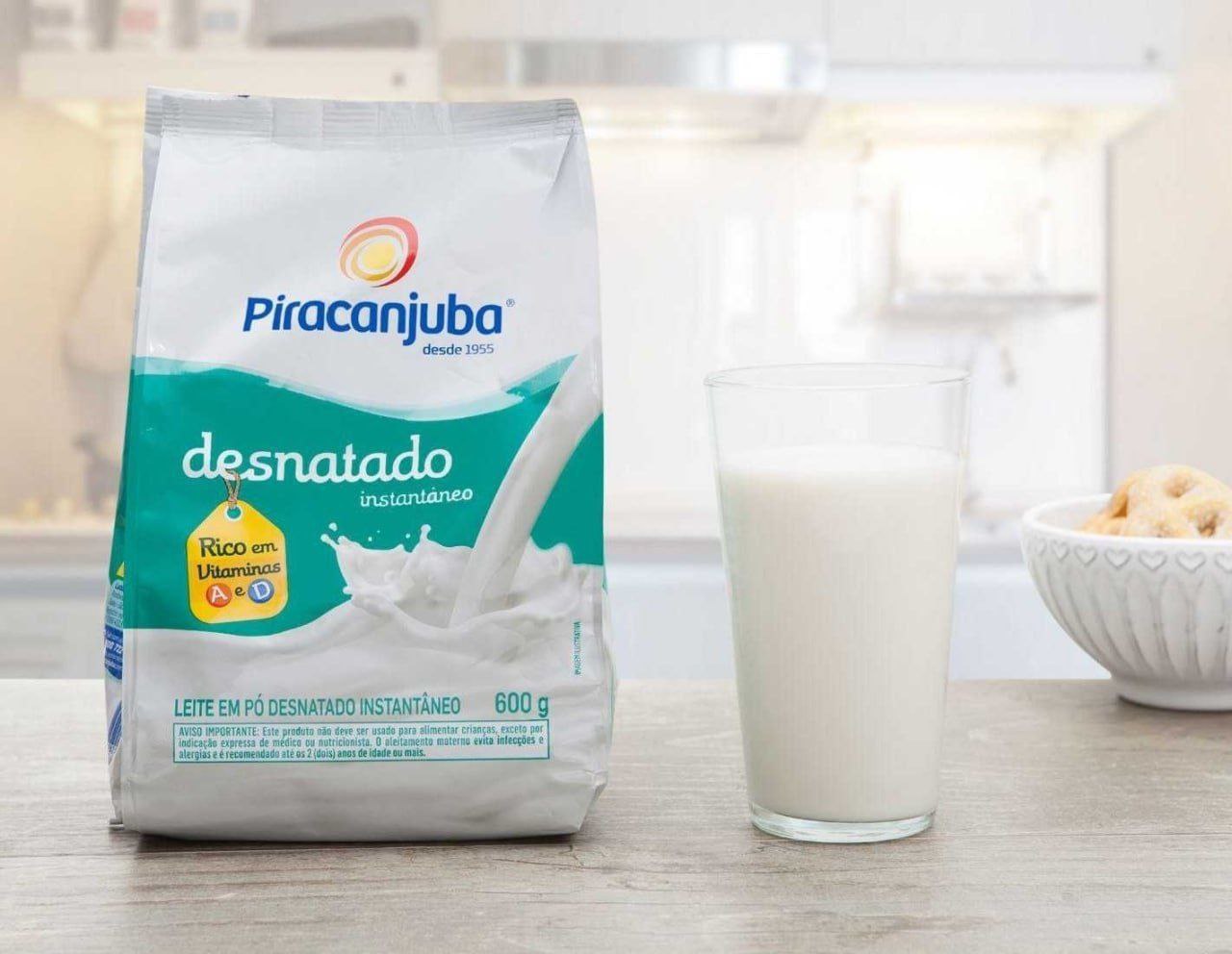 Leite Pó Desnatado Instântaneo Piracanjuba Pouch 600g