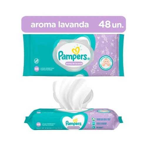 Lenço Umedecido Pampers - Aroma de Lavanda 48 Unidades