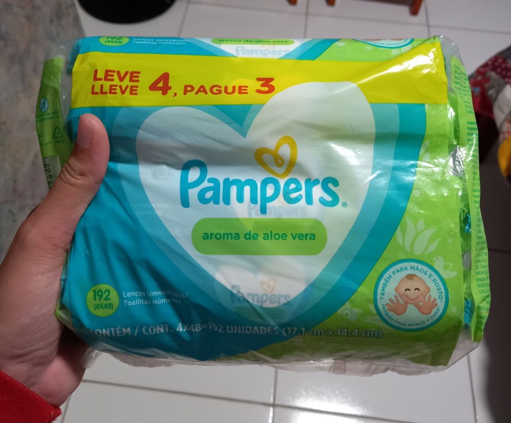 Lenços Umedecidos Pampers Aroma de Aloe Vera 192 Unidades