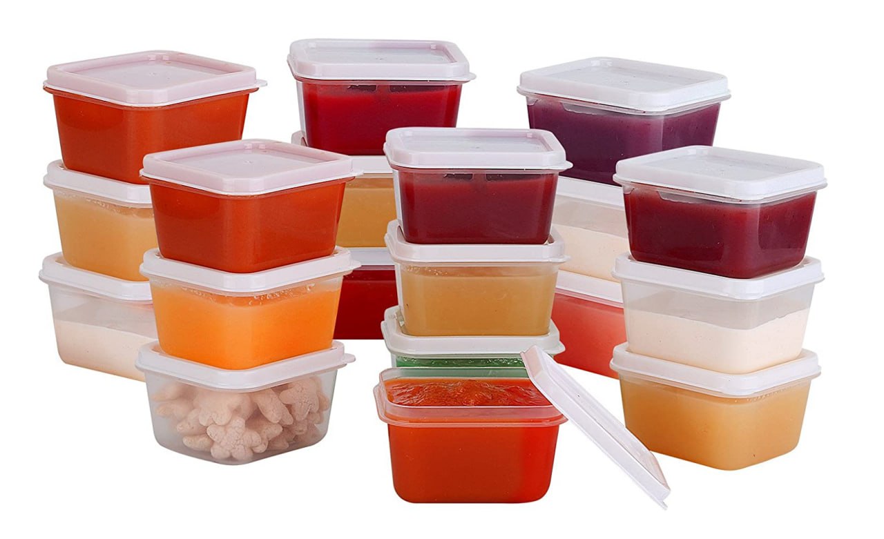 Mini recipientes de armazenamento para comida de bebê e lancheiras, resistente a vazamentos, 65g cada com 20 unidades - Greenco