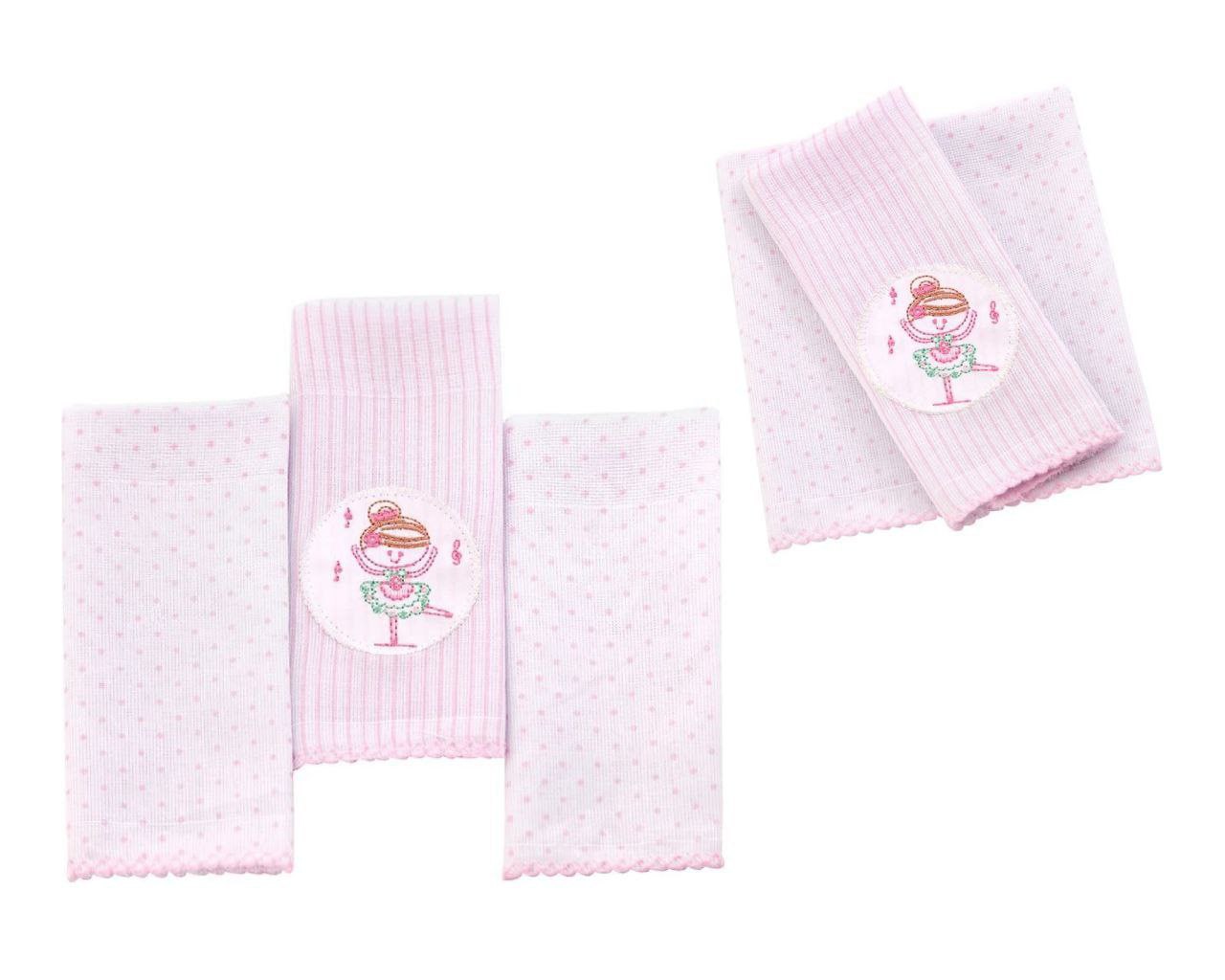 Papi Textil Poá Dançarina Paninho de Boca, Rosa , 32 x 32 cm