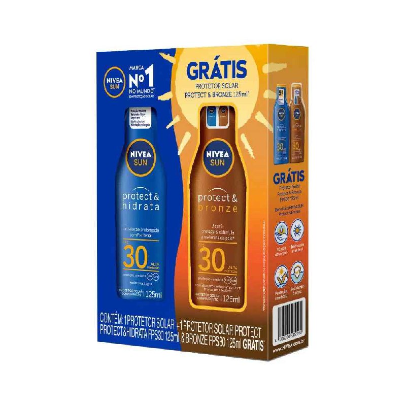 PROTETOR SOLAR NIVEA PROTECT E HIDRATA 125ML FPS30+FPS30 PROTECT E BRONZE ESPECIAL