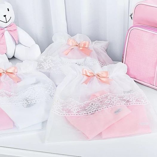 Saquinho de Maternidade, 3 Pecas, Batistela Baby, Rosa