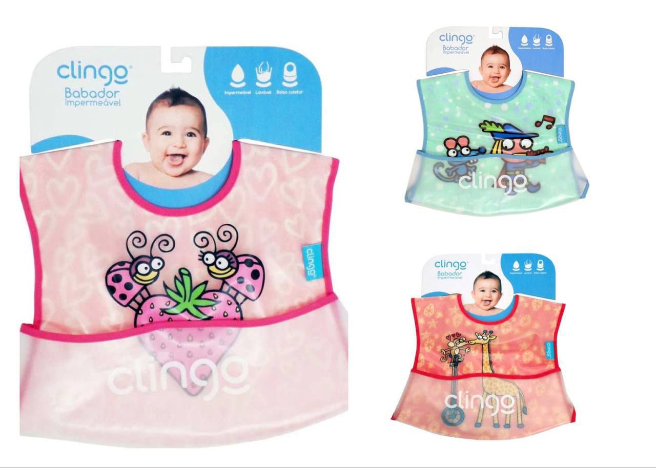 Babador Impermeável Bolso Coletor - com pega migalhas