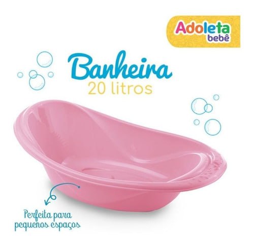 Banheira Infantil, 20 L, Adoleta Bebê, Rosa