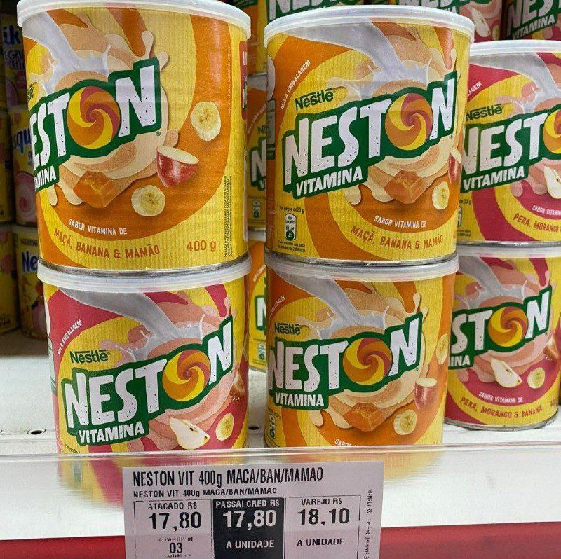 Cereal Infantil, Neston, Vitamina Maçã Banana e Mamão, 400g