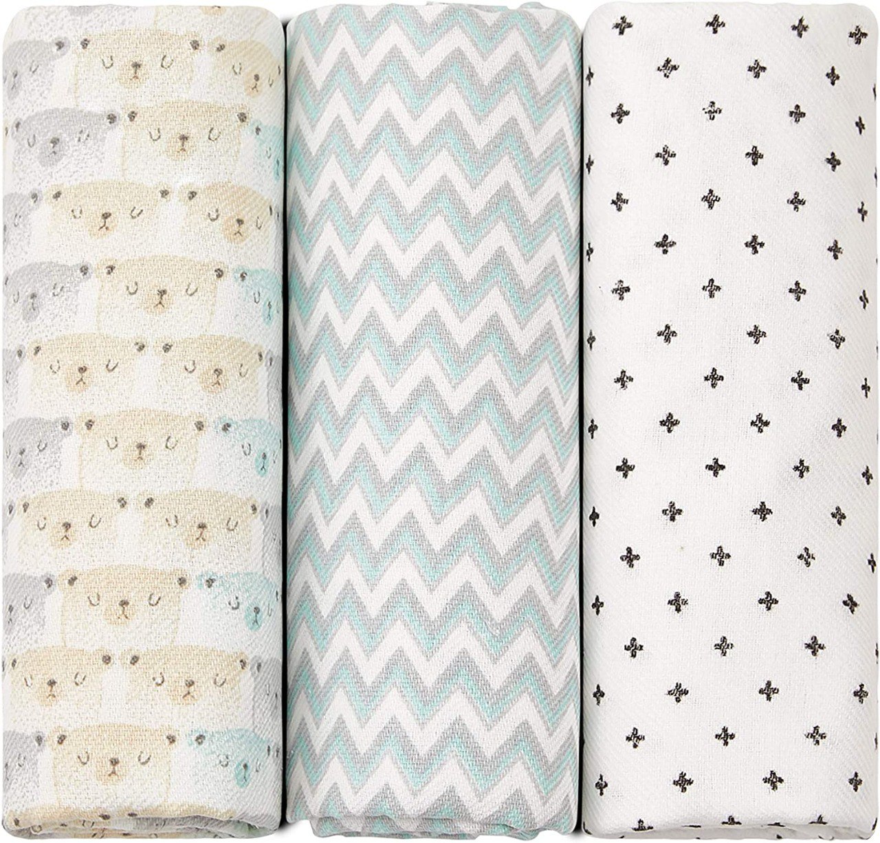 Cueiro Flanelado Papi Baby Estampado 80Cm X 80Cm 03 Un.