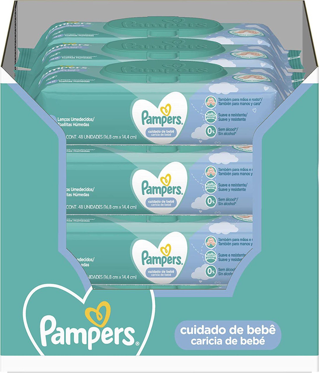 É o Pampers com tampa plástica abre e fecha!!