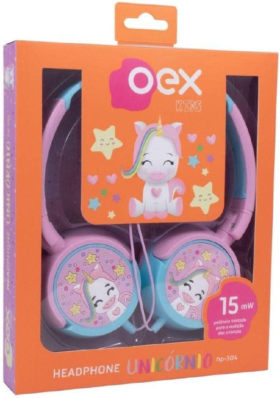 Fone De Ouvido Headphone Oex Hp304 Infantil Kids Unicórnios