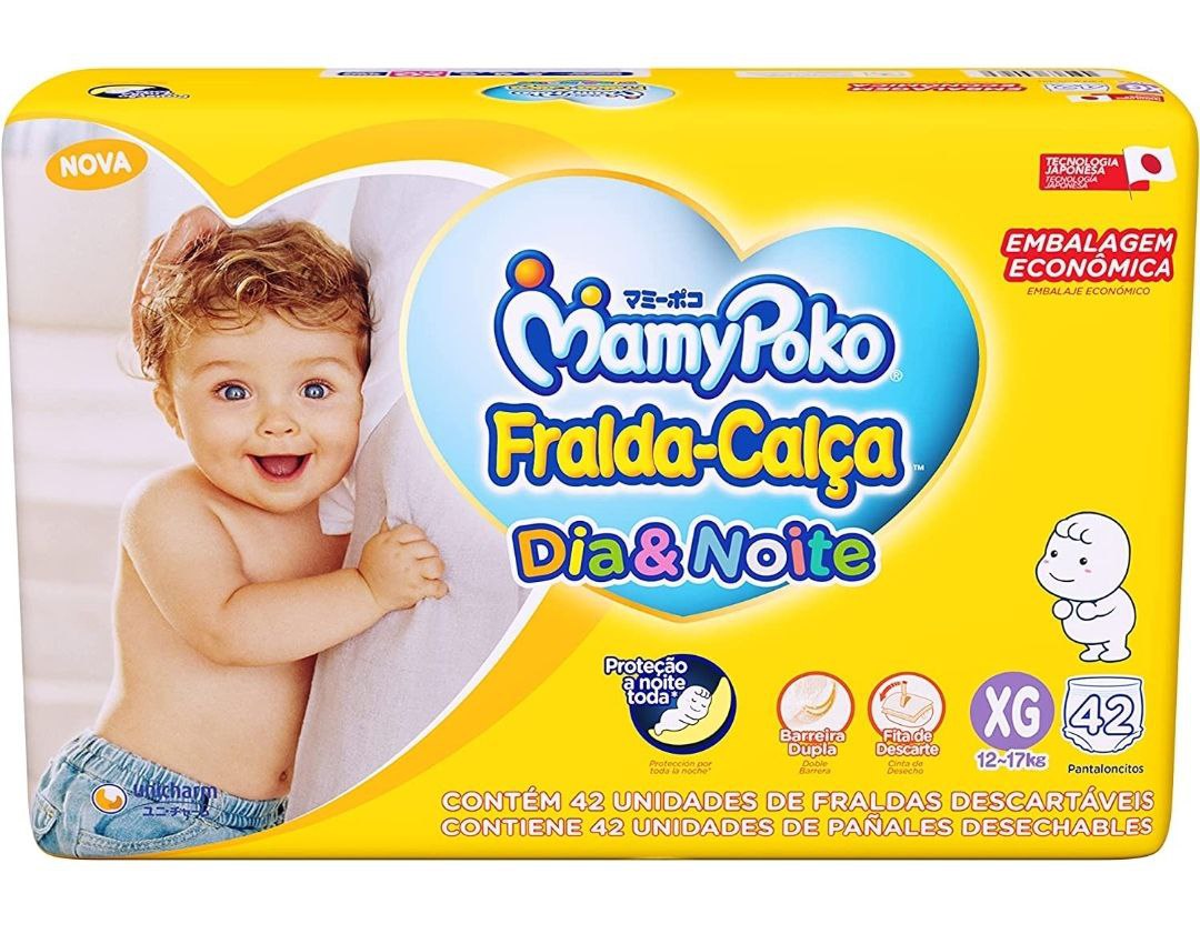 Fralda-Calça Dia & Noite Pacote Mensal Tamanho XG, 42 unidades