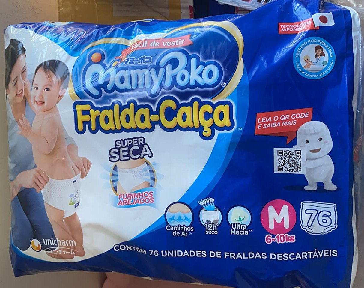 Fralda-Calça Super Seca MamyPoko Tamanho M, 76 unidades