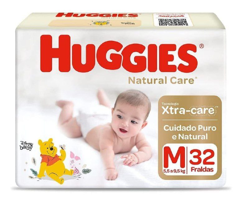 Fralda Huggies Natural Care M 32 unidades