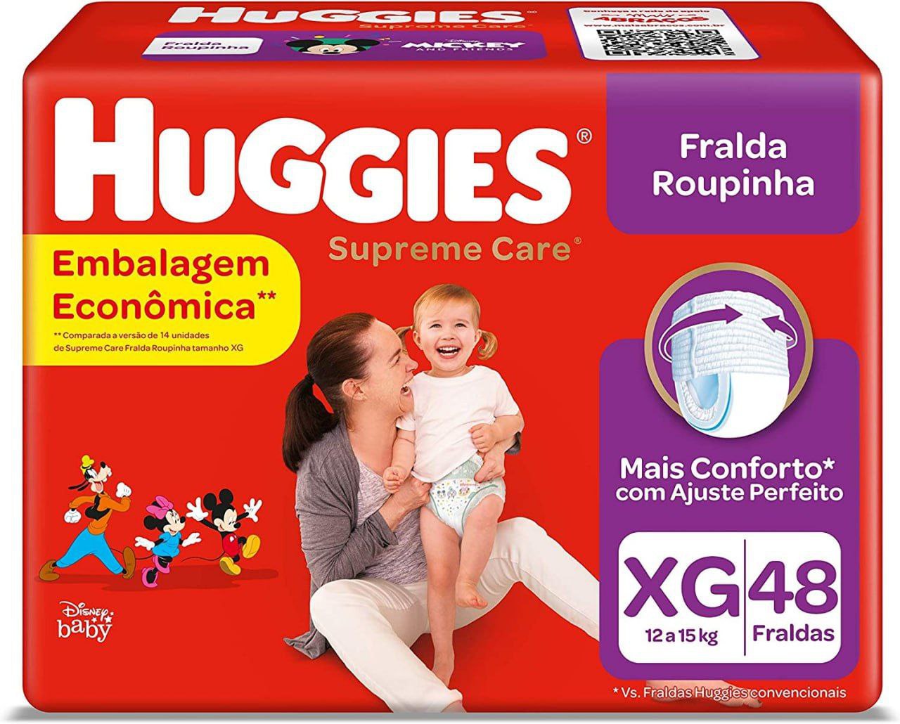 Fralda Huggies Supreme Care Roupinha XG - 48 fraldas