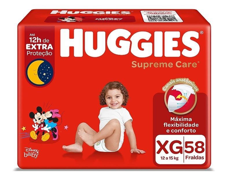 Fralda Huggies Supreme Care XG 58 unidades
