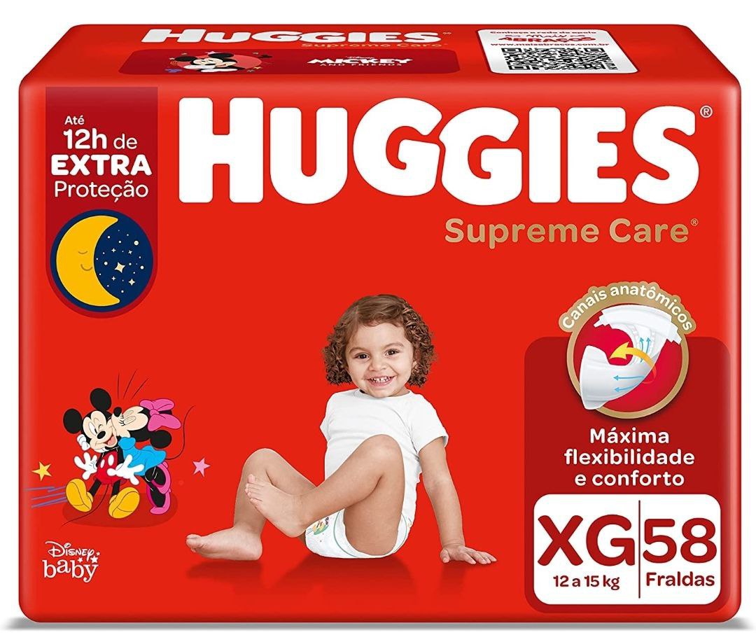 Fralda Huggies Supreme Care XG 58 unidades