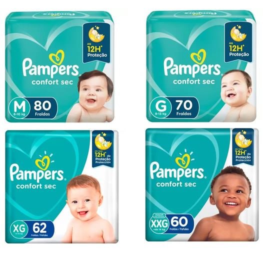Fralda Pampers Confort Sec 🔥 R$ 77,41 à vista