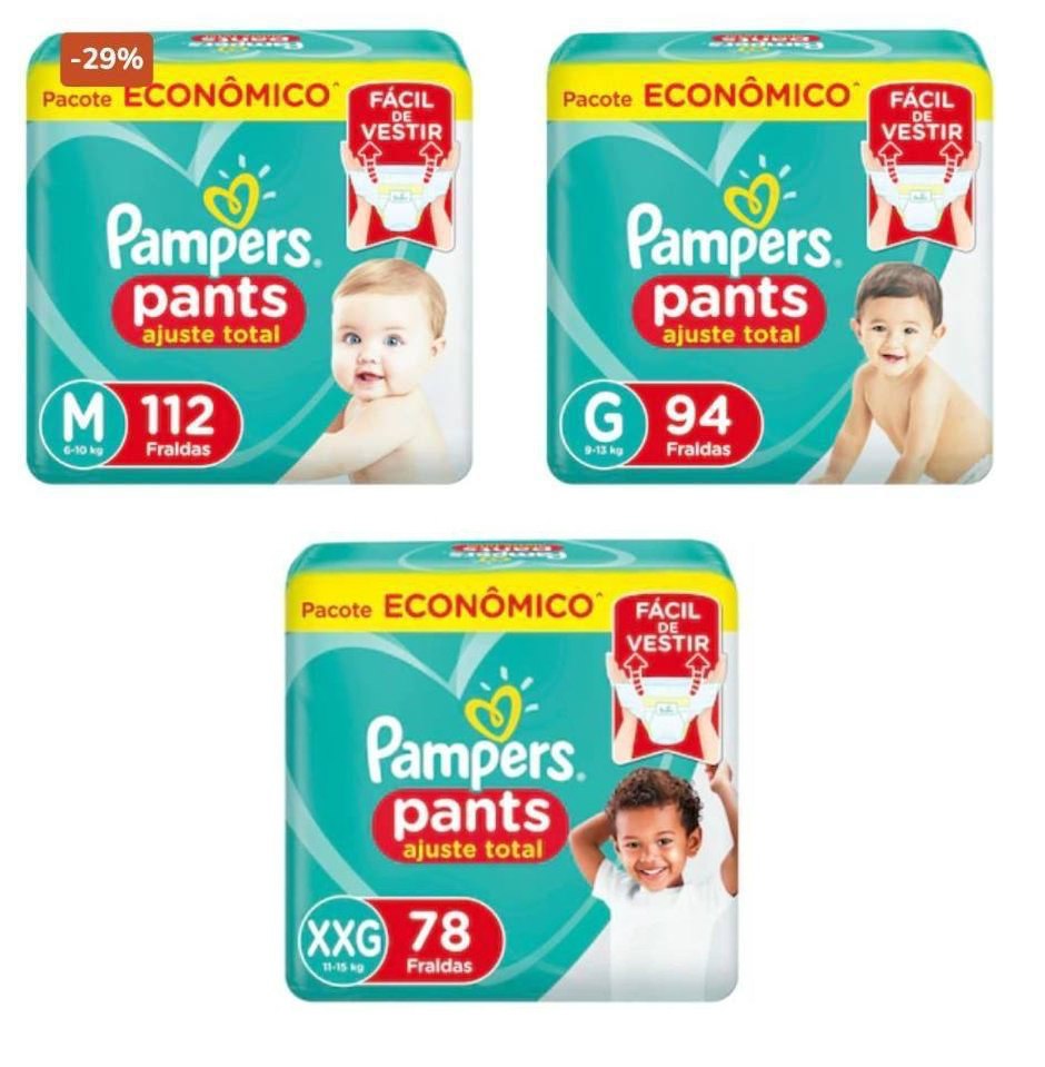 Fralda Pampers Pants Ajuste Total