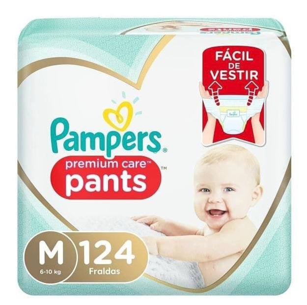 Fralda Pampers Pants Premium Care M 124 unidades