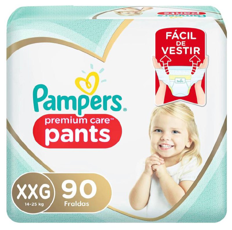 Fralda Pampers Pants Premium Care XXG 90 unidades