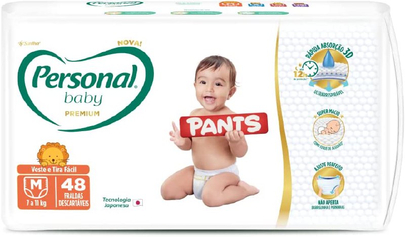 Fralda Personal Baby Premium Pants M - 48 Unidades*>>>>>> R$ 47,90