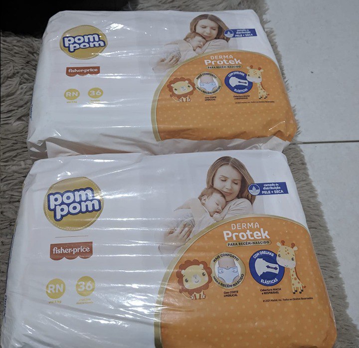 Fralda Pom Pom Derma Protek Jumbo RN 36 Unidades