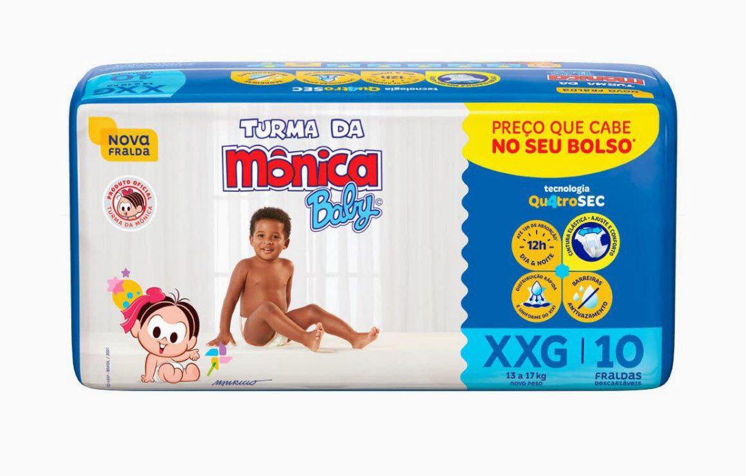 Fralda Turma da Monica Baby Jumbinho XXG 10