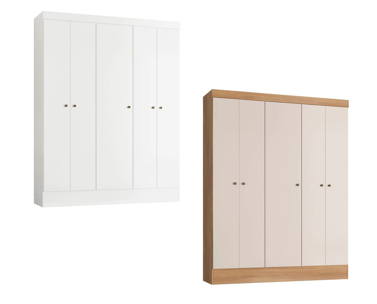 Guarda-Roupa Casal Demóbile Ártico com 5 Portas