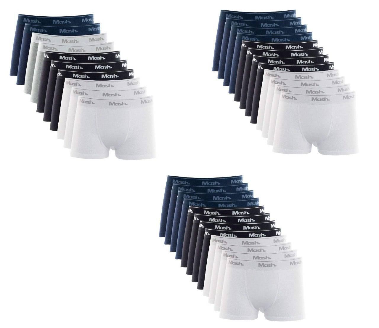 Kit 10 Cuecas Boxer Algodão Infantil, Mash, Meninos