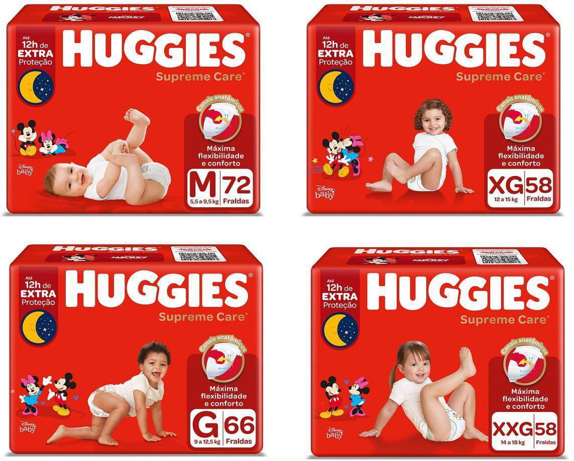 Kit com 2 Pacotes de Fralda Huggies Supreme Care