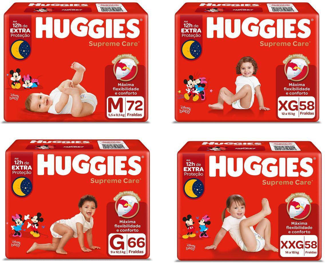 Kit com 2 Pacotes de Fralda Huggies Supreme Care