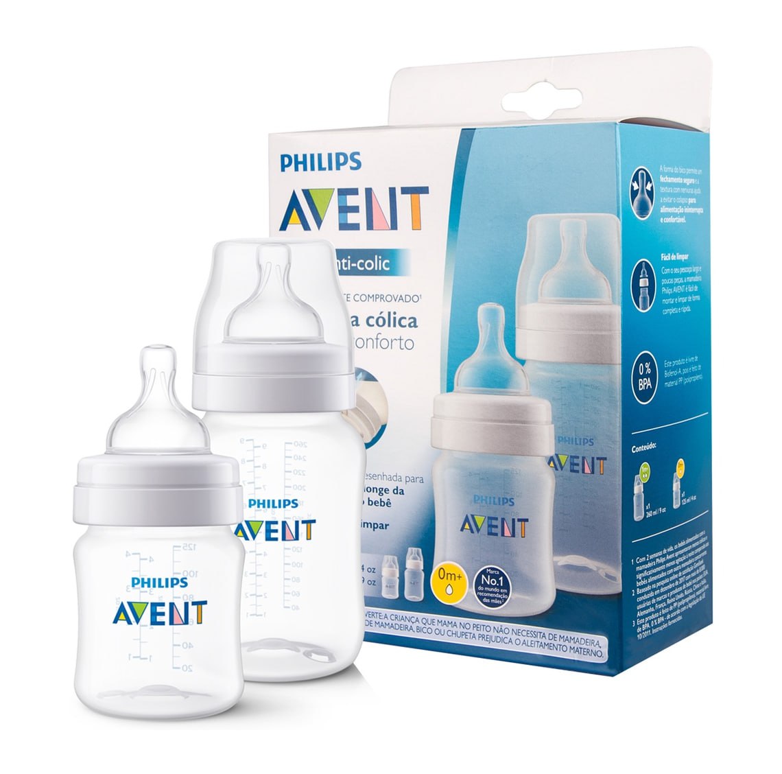 Kit Mamadeira Philips Avent Transparente 125ml + 260ml