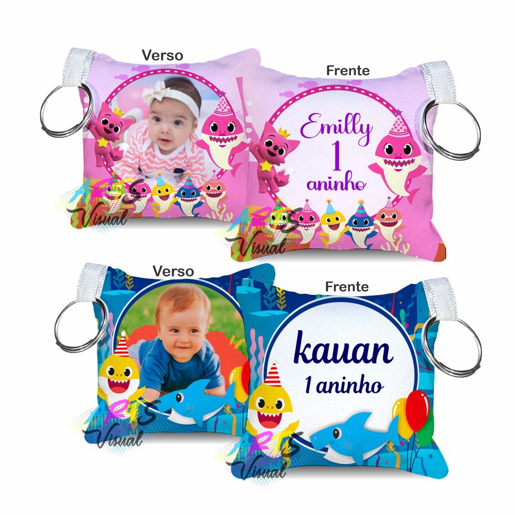Lembrancinhas Tema Baby Shark Almochaveiros Pesonalizadas