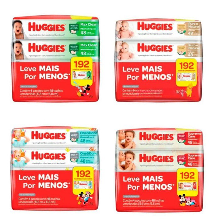 Lenço Umedecido Huggies 192 Unidades