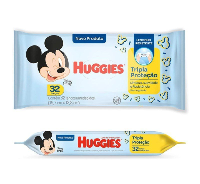 Lenço Umedecido Huggies Tripla Proteção 32 unidades