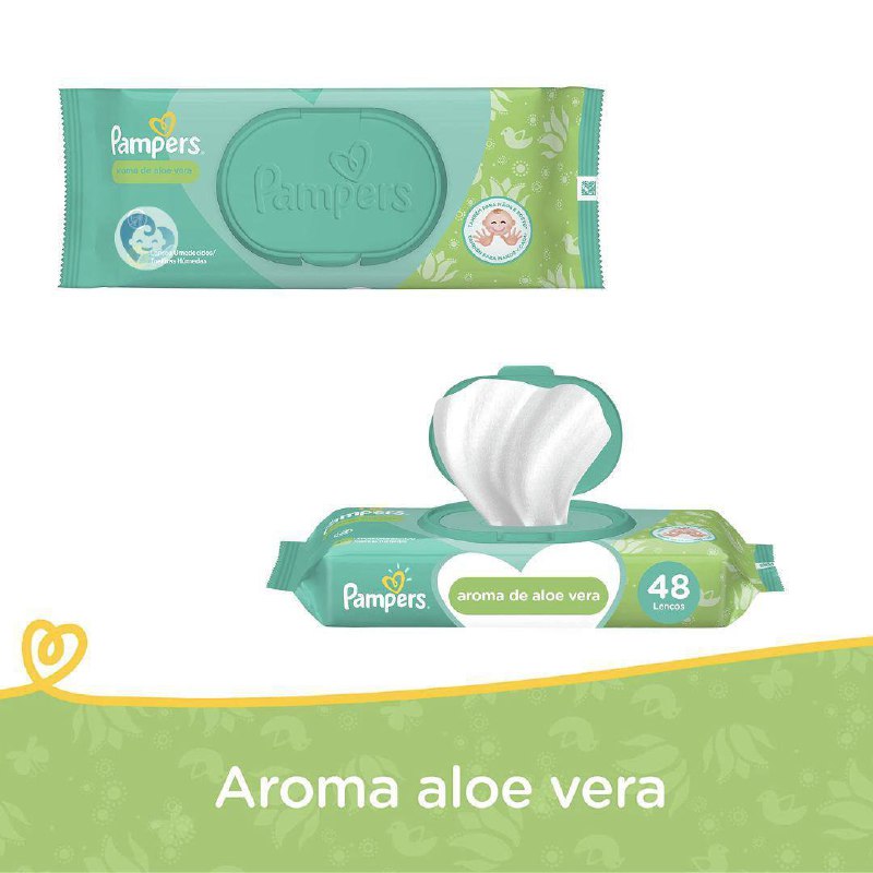 Lenços Umedecidos Pampers Aroma de Aloe Vera 48 Unidades