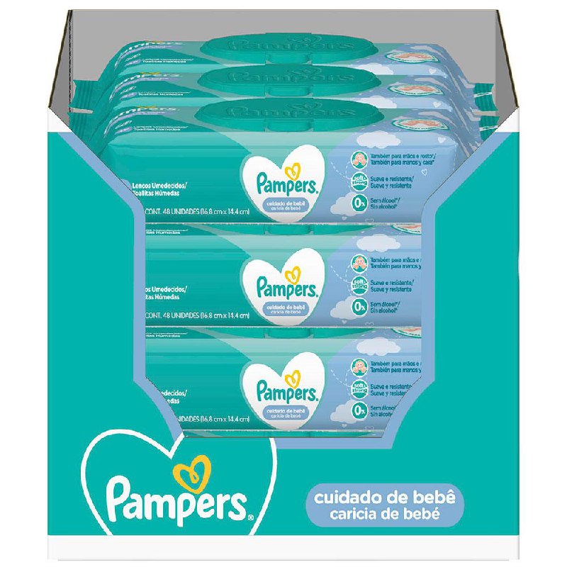 Lenços Umedecidos Pampers Cuidado de Bebê - 576 Unidades(12 pacotes)