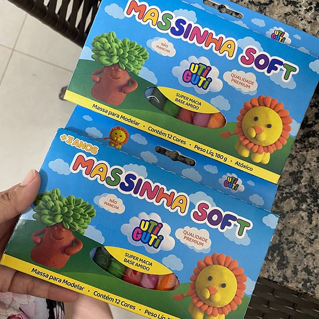 Massa de Modelar Soft Utiguti  com 12 Cores 180g