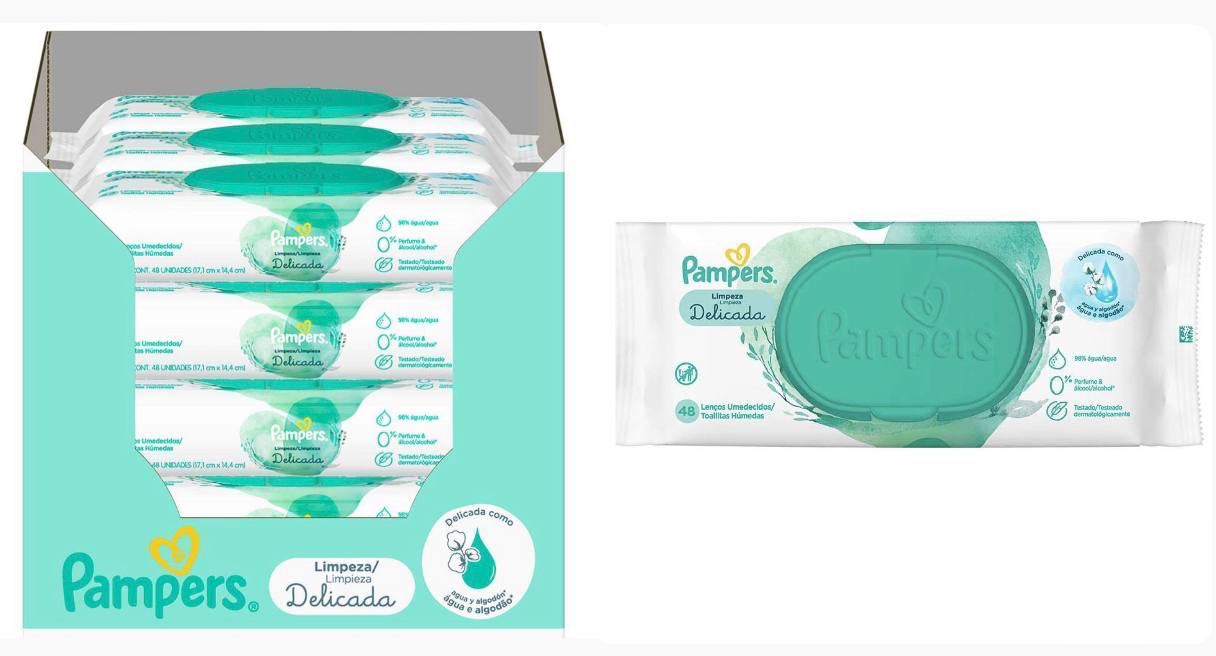 Pampers Limpeza Delicada Lenços Umedecidos