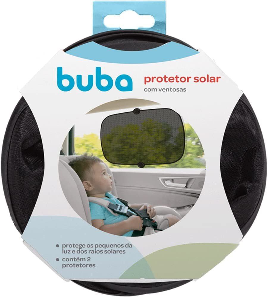 Protetor Solar Para Carro Com Ventosas, Buba, Preto 2 unidades